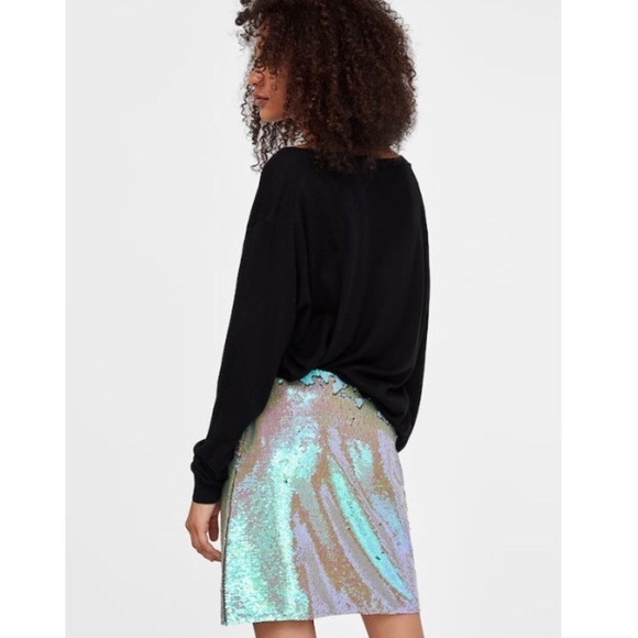 ZARA Sequin Mini Skirt - Picture 6 of 7